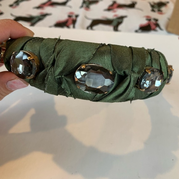 Anthropologie Green Headband with Crystal Embellishments - Picture 5 of 5
